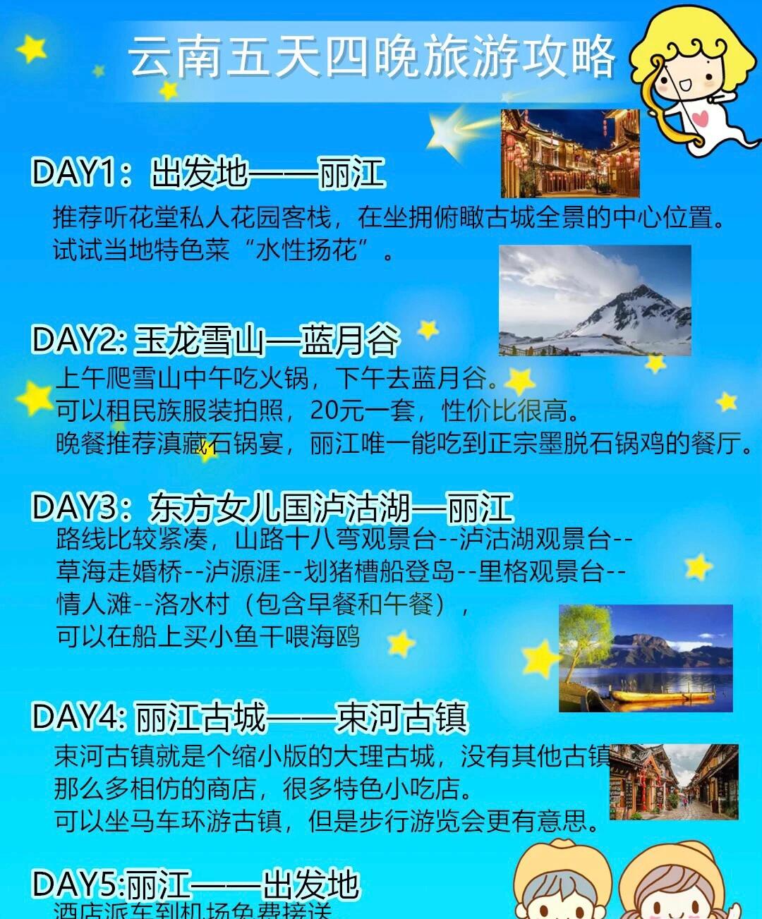 去云南旅游，5天最佳路線攻略，云南五日游，最佳路線攻略